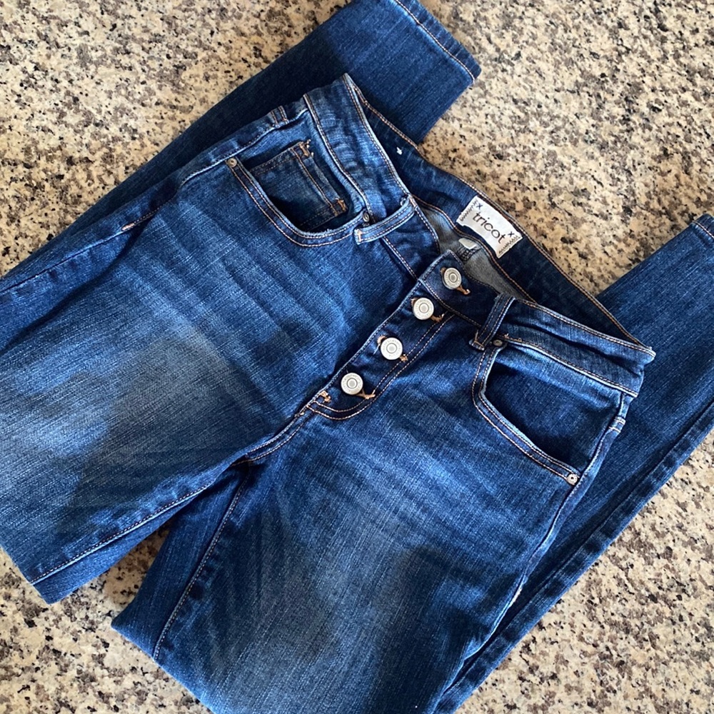 Tricot High Waisted Button Fly Jeans